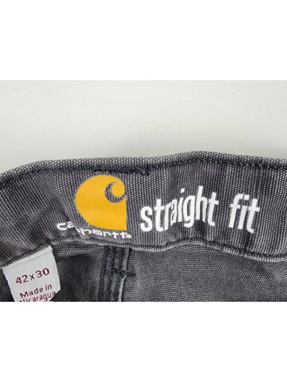 Carhartt Jeans Mens Irregular 42x30 Gray Workwear Straight Leg Casual Denim Pant